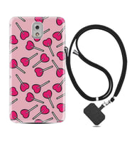 Samsung Note 3 4 5 8 9 20 Ultra 10 Lite Kılıf Boyun Askılı Silikon Heart Lollipop 1414