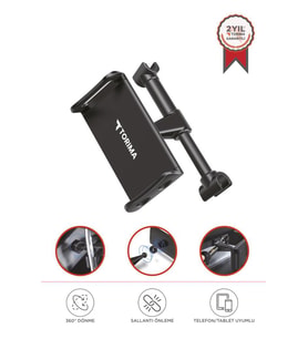 Torima JX-050 Siyah Ayarlanabilir Arka Koltuk Telefon Tablet Tutucu