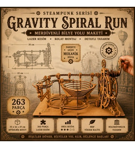 Marble Run Misket Oyunu Ahşap Maket 263 Parça Ahşap 3D Puzzle Marble Run Mekanik Maket Seti - 3D Ahşap Bilye Yolu Maketi