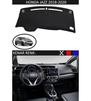 Honda Jazz 2018-2020 İçin Uygun Torpido Koruma Halısı Siyah Kenar Renk Siyah