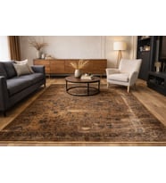 Hoom Rugs LL60A Modern Makine Halısı (Kahverengi-Siyah)