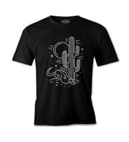Çölde Kaktüs Siyah Erkek Tshirt