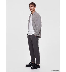 LCW Vision Gri Slim Fit Erkek Pileli Pantolon