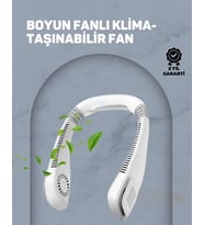 Usb Şarjlı Giyilebilir Fan 5 Kademeli Rüzgar Hızı, Sessiz Turbo Soğutma, 360° Hava Sirkülasyonu
