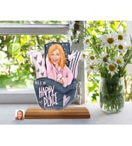 BK Gift Kişiye Özel Kadın Karikatürlü Ahşap Standlı Pleksi Biblo-101, Anneye Hediye, Arkadaşa Hediye