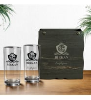 Kişiye Özel Rakı Bardağı Seti 2’li – Ahşap Kutulu İsme Özel