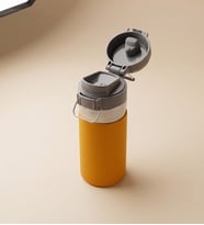 Askılı Ve Kilitli Paslanmaz Çelik Termos - 500 mL Turuncu