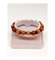 Hindistan Cevizi, Rudraksha & Kan Ağacı Unisex 10mm Ahşap Tasarım Bileklik (39665)