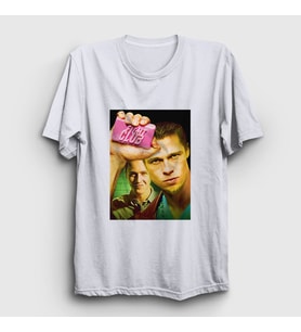 Presmono Unisex Beyaz Cover Film Dövüş Kulübü Fight Club T-Shirt 245050tt (Beyaz)