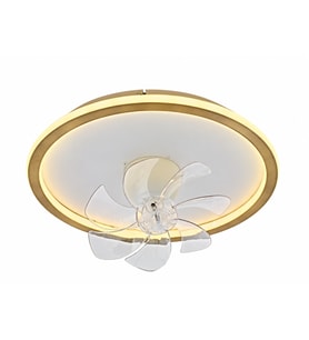 Eskitme Gold Ø50cm LED Fanlı 6500K Soğuk Beyaz Hareketli Plafonyer Avize