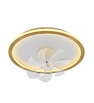 Eskitme Gold Ø50cm LED Fanlı 6500K Soğuk Beyaz Hareketli Plafonyer Avize
