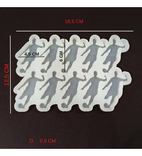 EPOKSİ REÇİNE SİLİKON KALIP ÇOKLU FUTBOLCU FİGÜR ANAHTARLIK MAGNET KALIBI  1. KALİTE HB13065-0008 (Beyaz)