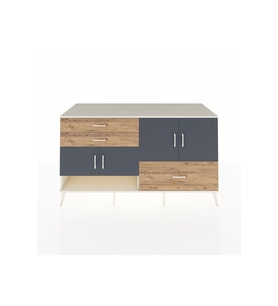 Kronos Konsol 3 Raflı 3 Çekmeceli 4 Kapaklı 176x59x99 Aytaşı-Antrasit/Çam
