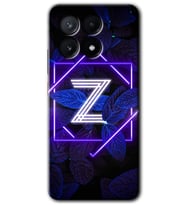 Poco x6 Pro Kılıf HD Desen Baskılı Kılıf - Dark Neon Yaprak Z Harfi