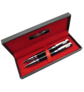 Signator® T607 Siyah Krom Tükenmez Kalem + Versatil Kalem Seti  İsme Özel Kalem  Hediyelik Kalem (Karışık)