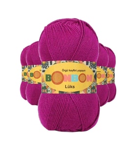 5 Adet Lüks Patik İpi Yünü Fuşya 98403 - bonbon mudanis