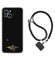 Reeder S23 Max Pro Kılıf Silikon Boyun Askılı İpli Desenli Silikon Ay ve Kedi 1683