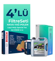 BOSCH Toyota Yaris 1.5 Hybrid Filtre Bakım Seti Liqui Moly Motor Yağlı (2012-2016) 4 Lü
