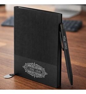 BK Gift Kişiye Özel İsimli Defter Kalem Seti -7, Hediye Kutulu Premium Not Defteri Seti, Kurumsal Promosyon Seti