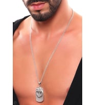Erkek Antik Gümüş Kaplama Multi Charm Kolye