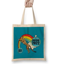 Sarcasm Funny Vintage ANIMAL Saying Covid Hi Omicron Virus 2022 Bez Çanta Uzun Saplı
