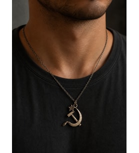 Çekiç Orak Yıldız Figürlü Metal Kolye Hediye Unisex