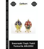 Özel Üretim Dekoratif Hediyelik Şık Tasarım Ev Aksesuarı Swaroski Taşlı Tekli Yumurta Alk1952