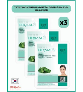 Dermal Yatıştırıcı Ve Nemlendirici Aloe Özlü Kolajen Maske 23 Gr 3 Adet