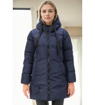 Dewberry Kadın %100 Polyester Kaban Lacivert Z9773 Günlük Dış Giyim, Şehir ve Ofis Stili, Hafta Sonu Kombini