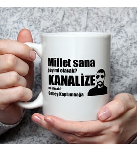 Gebeş Kaplumbağa Baskılı Kupa Bardak Kişiye Özel Kupa Bardak (Beyaz)