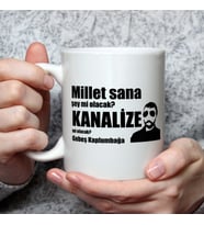 Gebeş Kaplumbağa Baskılı Kupa Bardak Kişiye Özel Kupa Bardak (Beyaz)