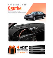 MERCEDES W140 (1991-1998) Uyumlu Torpido Koruma Örtüsü Oto Kılıfı - Siyah