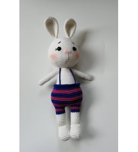 Pofuduk Şirin Tavşan Amigurumi Organik Oyuncak