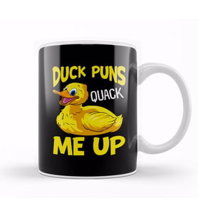 Duck Puns Quack Me Up! Adorable Duckling Pun Kupa Bardak Porselen