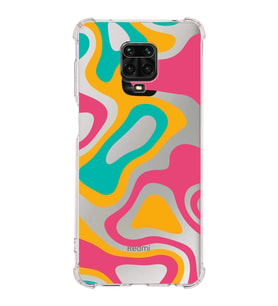 Xiaomi Redmi Note 9 Pro Köşe Korumalı Antişok Kapak Renkli Desen Tasarımlı Şeffaf Silikon Kılıf