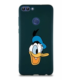 Huawei P Smart Soft Premier Kapak Donald Duck-A Tasarımlı Silikon Kılıf - Yeşil (Şeffaf)