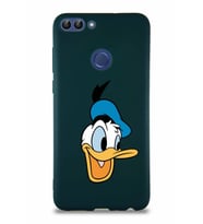 Huawei P Smart Soft Premier Kapak Donald Duck-A Tasarımlı Silikon Kılıf - Yeşil (Şeffaf)