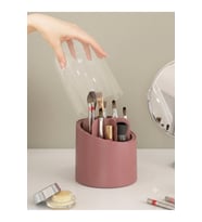Rose Gold Diamond Makyaj Fırçası ve Kozmetik Organizer, Şeffaf Kapaklı
