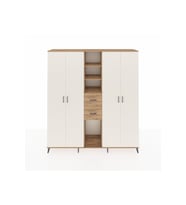 Hyperion Dolap 15 Raflı 2 Çekmeceli 4 Kapaklı 220x44x243 Çam-Aytaşı/Çam