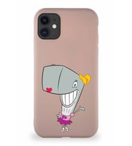 Apple iPhone 11 Soft Premier Kapak Pearl Yengeç Tasarımlı Silikon Kılıf - Pudra (Şeffaf)
