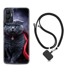 Infınix Hot 12 Kılıf Silikon Boyun Askılı İpli Desenli Silikon Super Cat 1666
