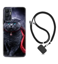 Infınix Hot 12 Kılıf Silikon Boyun Askılı İpli Desenli Silikon Super Cat 1666