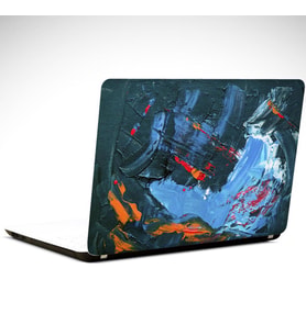 Koyu Renkler Turuncu Soyut Laptop Sticker 15.4 inch (37X26CM)