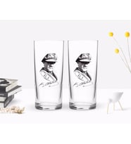 BK Home Renkli Baskılı Atatürk Temalı İkili Rakı Bardağı Seti-17 (Beyaz)