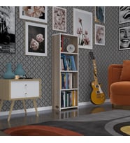 Kenzlife kitaplık süper ga 120*40*19 crd 4 katlı tek bölme ofis mutfak banyo dolabı arkalıksız (Karışık)