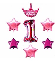 Pazariz  Folyo Set 1 Yaş Folyo Balon Set Yaşında Balon Seti Doğum Günü Süsleri