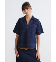 LCW Vision İndigo Loose Fit Kadın Jean Gömlek