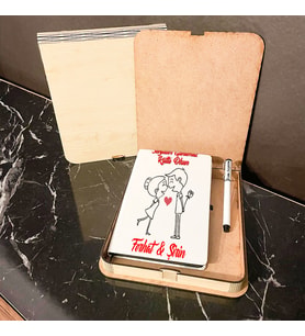 En Güzel Sevgili Hediyesi Ahşap Kutulu Defter Kalem Set 025