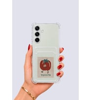 Samsung Galaxy S24 Kartlıklı Tomato Desenli Kılıf