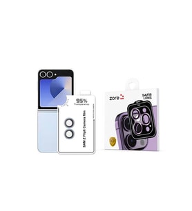 Samsung Galaxy Z Flip 6 Uyumlu Zore CL-11 Safir Parmak İzi Bırakmayan Anti-Reflective Kamera Lens Koruyucu (Mavi)